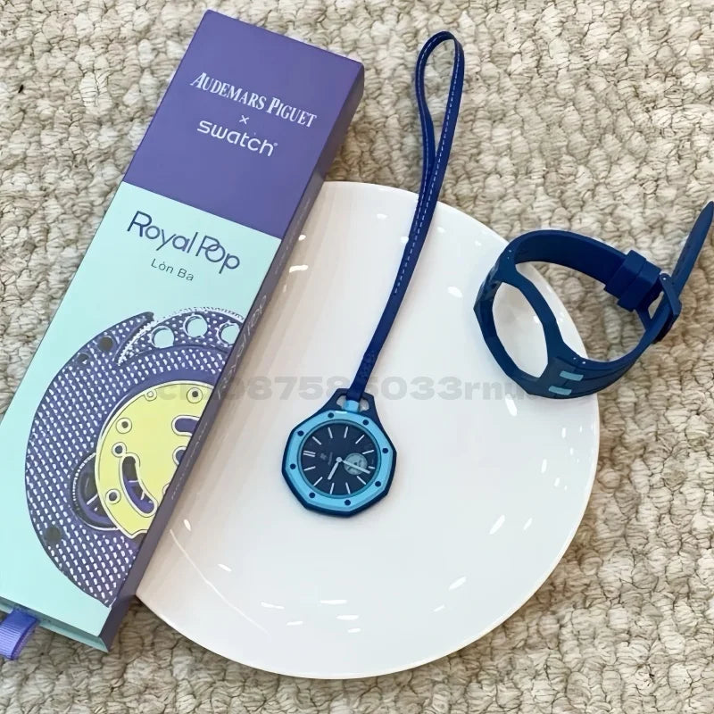 1:1 AP SWATCH Joint Watch Quartz Strap AP Swatch Logo Replica Royal Oak Pocket Watch Couple Watch Exquisite Birthday New Gift