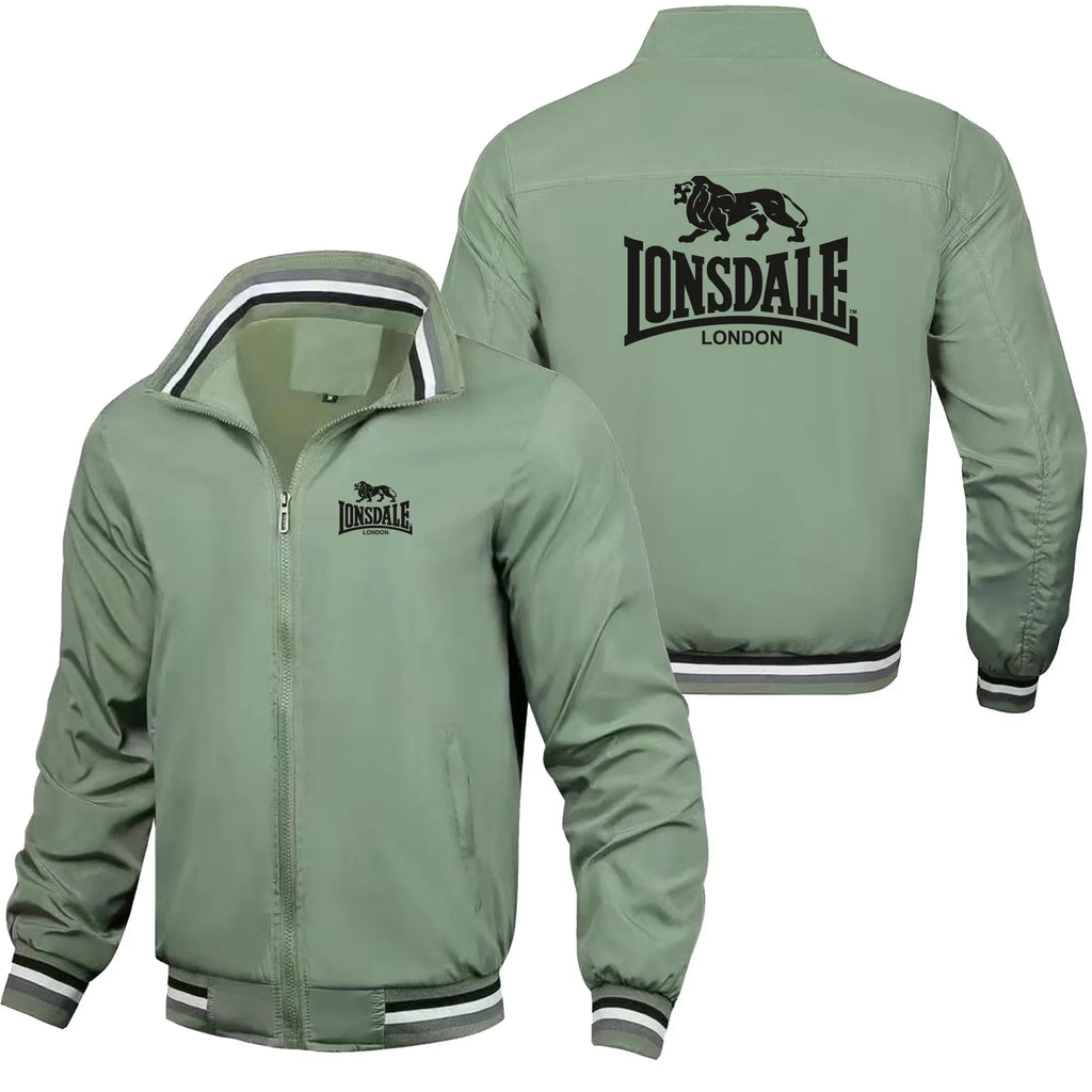 LONSDALE Men's Fashion Street Jacket Spring Autumn Windproof Stand Collar Zipper Outdoor Casual Coat Men's Outerwear