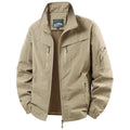 Spring Autumn Men's Jacket Thin Outdoor Fishing Travel Loose Casual Stand Collar Coat Versatile Trendy Large Size Polyester F...