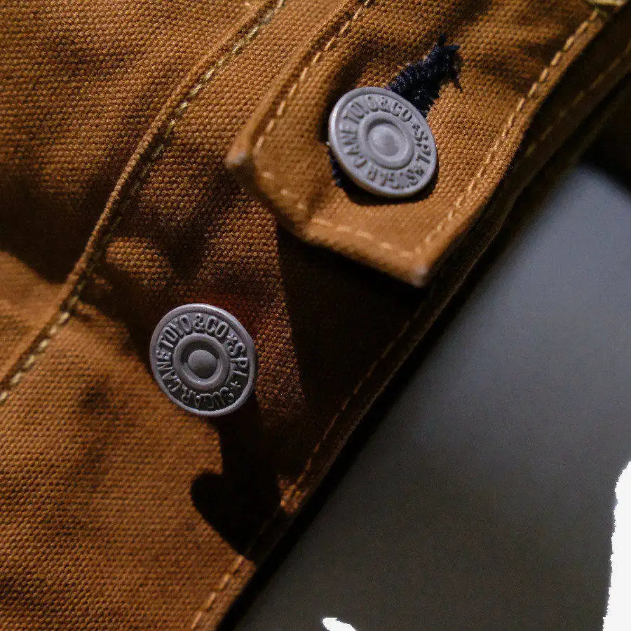 SUGAR CANE & CO 1953 Type 2 13oz Brown Red Ear Japanese Cotton Canvas Jacket