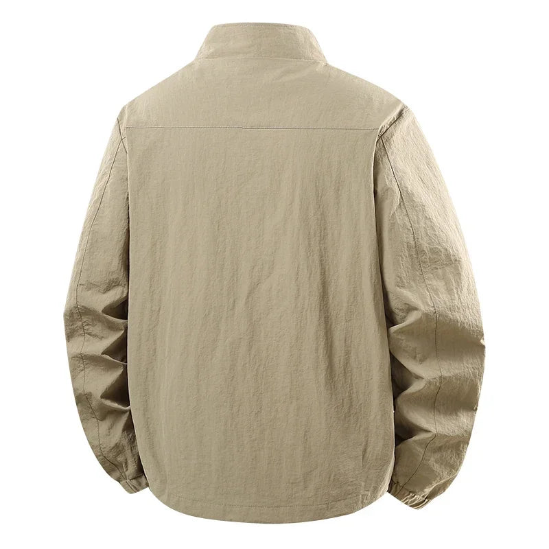 Outdoor Stand Collar Cargo Jacket Men 8XL Waterproof Windproof Tactical Military Jacket Multi-pocket Hiking Mountain Coat Male