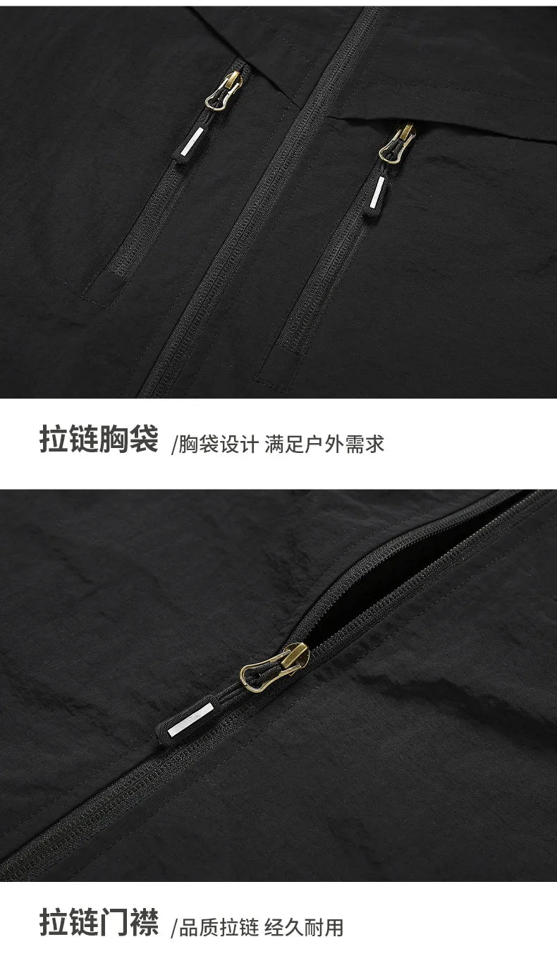 2026 New Large Size Men's Jacket Multi-Pocket Casual Outdoor Charge Jacket Jacket Windproof