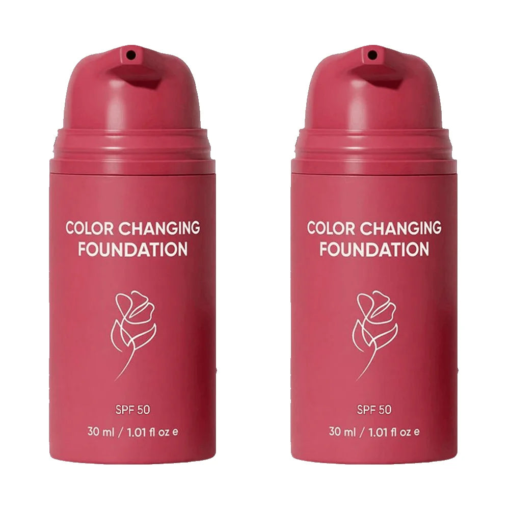 Korean Color Changing Foundation 30Ml SPF50 Oil Control Moisturizing Glycerin Nourishing Flawless Glow Base Cream  Face Makeup