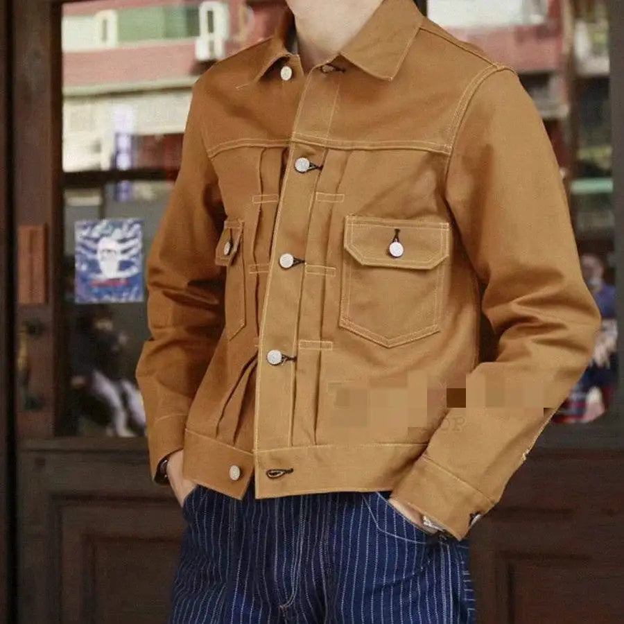 SUGAR CANE & CO 1953 Type 2 13oz Brown Red Ear Japanese Cotton Canvas Jacket