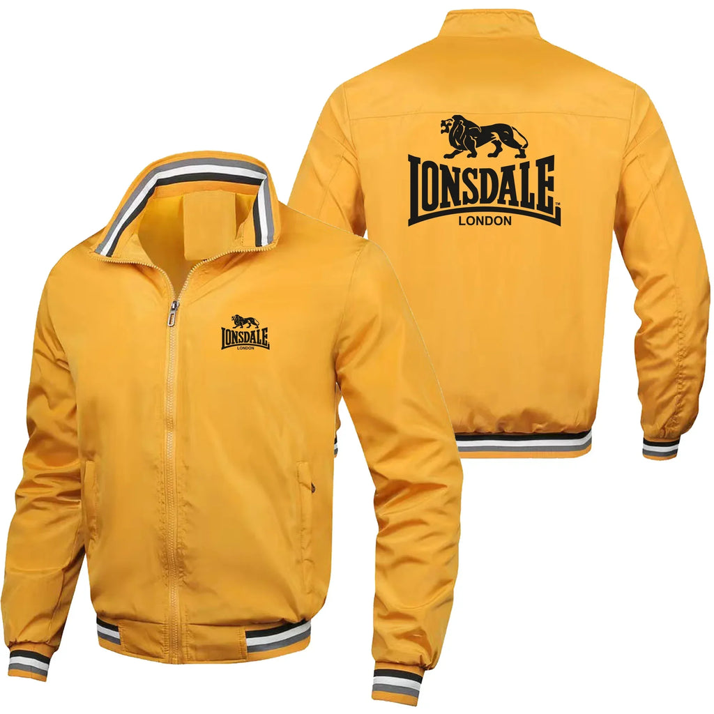 LONSDALE Men's Fashion Street Jacket Spring Autumn Windproof Stand Collar Zipper Outdoor Casual Coat Men's Outerwear