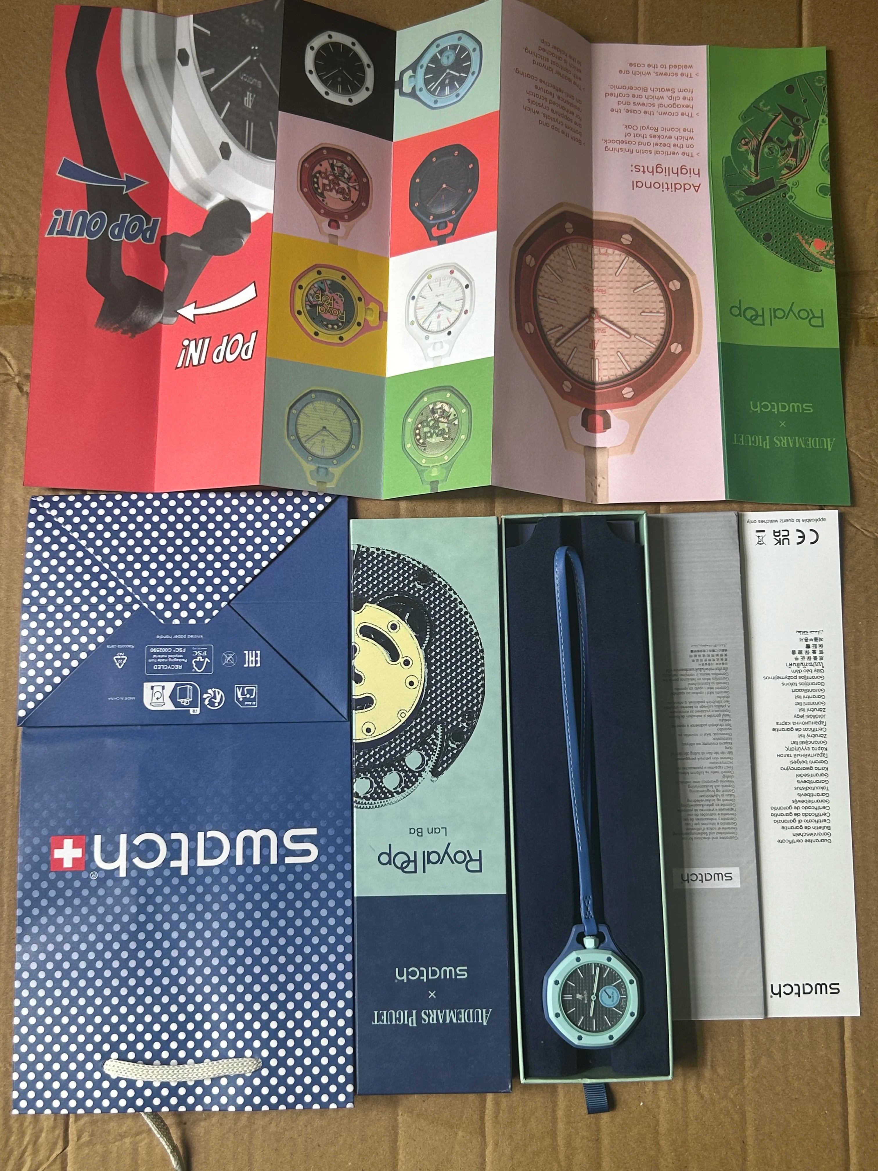 Hot Royal Pop 1:1 Octagonal Pocket Watch AP SWATCH Mechanical PockeWatch With Box Ceramic case Mechanism The Back Can Work Gift