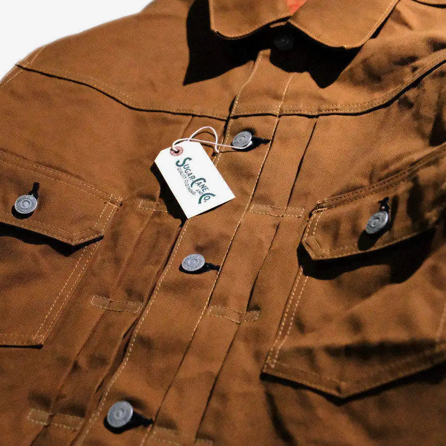 SUGAR CANE & CO 1953 Type 2 13oz Brown Red Ear Japanese Cotton Canvas Jacket
