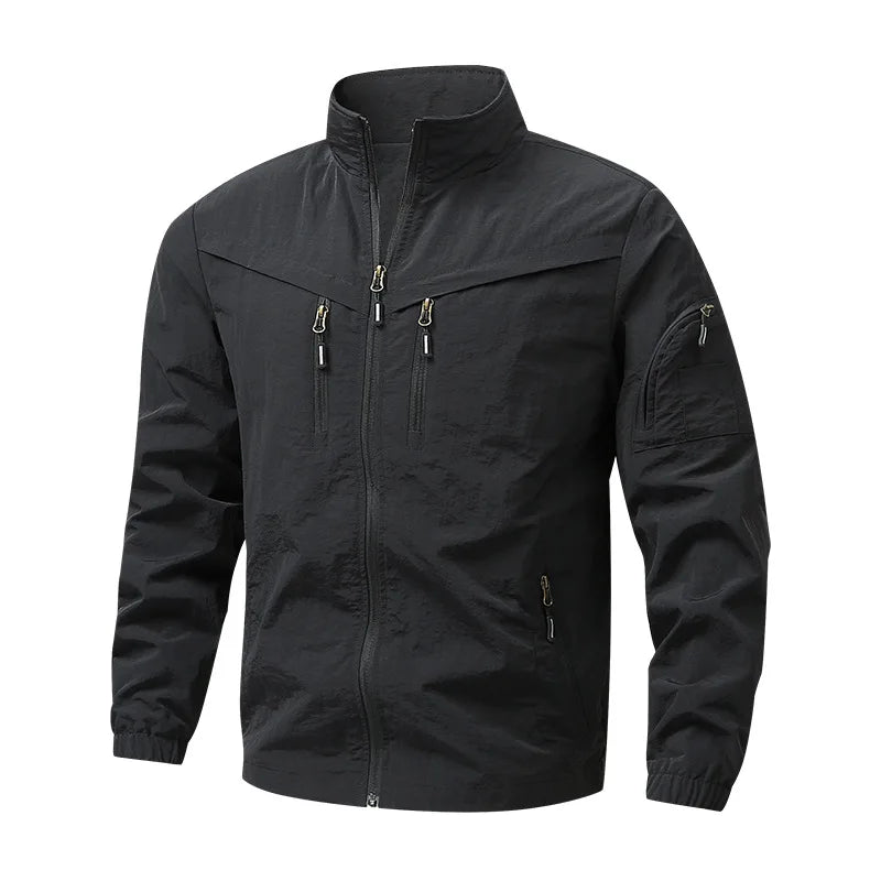 2026 New Large Size Men's Jacket Multi-Pocket Casual Outdoor Charge Jacket Jacket Windproof