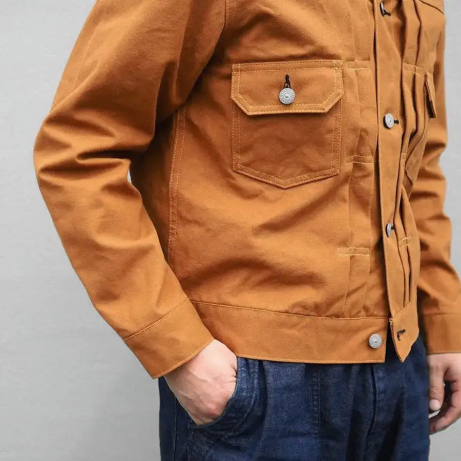 SUGAR CANE & CO 1953 Type 2 13oz Brown Red Ear Japanese Cotton Canvas Jacket