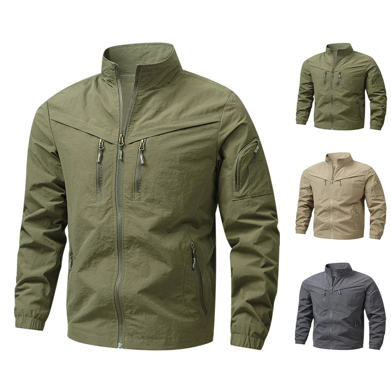 Fashion Jackets Multi-pocket Top Autumn Men's Casual Loose Cargo Jacket Outdoor Climbing Camping Windproof and Waterproof Coat