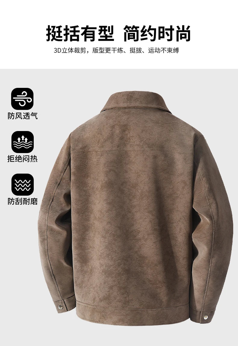 Men Turn Collar Jackets Men Spring and Autumn Button Up Jacket Men Classic Loose and Comfortable Jackets Casual Windproof Jacket