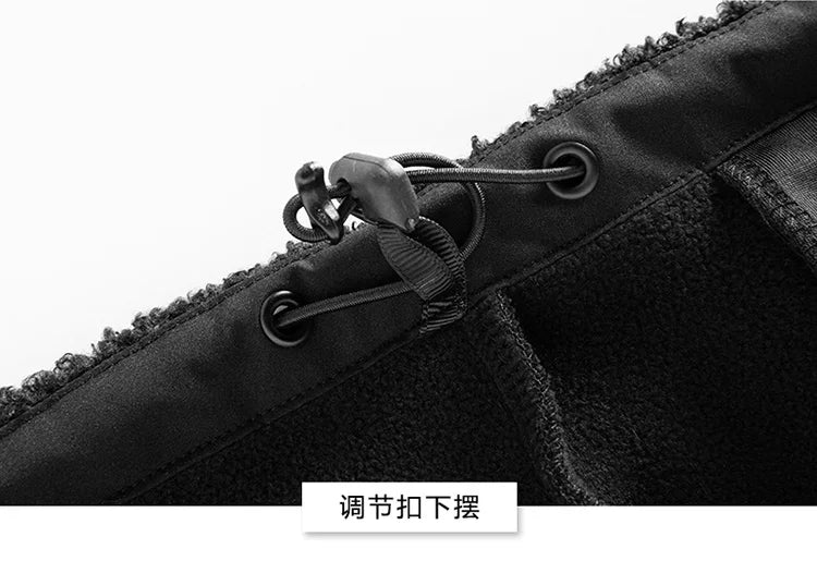 Cashmere Autumn Winter Men's Fleece Jackets Women's Solid Color Coats New Zipper Work Outwear Cold Weather Thermal Jacket