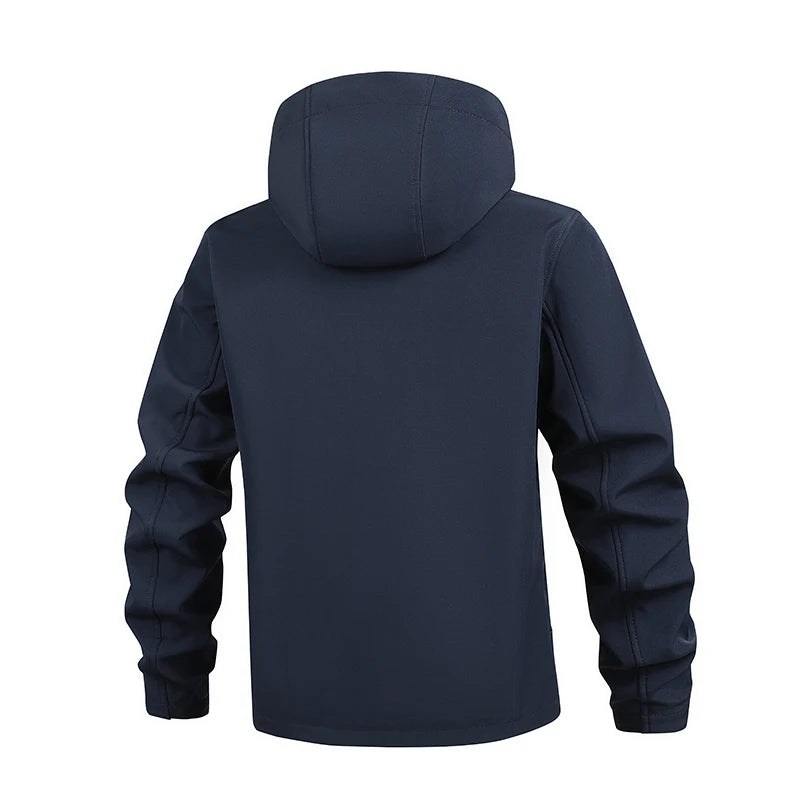 Men's Windproof and Waterproof Outdoor Sports and Leisure Jacket Plus Velvet Hooded Coats Winter Autumn New Fashionable Jackets