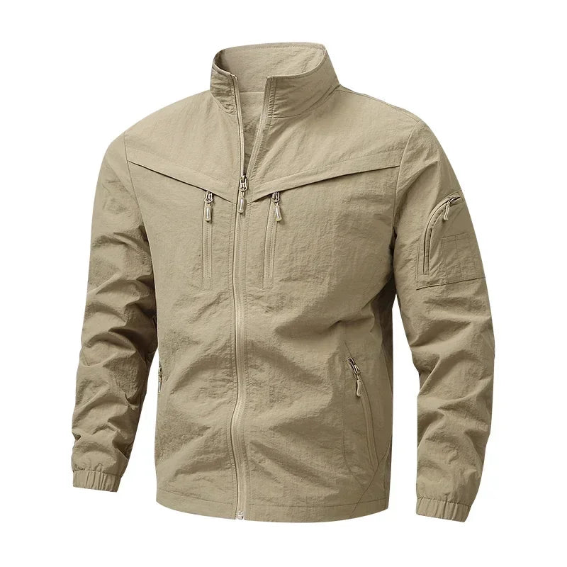 Outdoor Stand Collar Waterproof Cargo Jacket Men 8XL Windproof Tactical Military Jackets Multi-pocket Hiking Mountain Coat Male