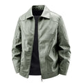 Men's Fashion Motorcycle Style Leather Jacket Autumn Winter Slim Fit Zipper Closure Casual Korean Large Size Coat Outerwear