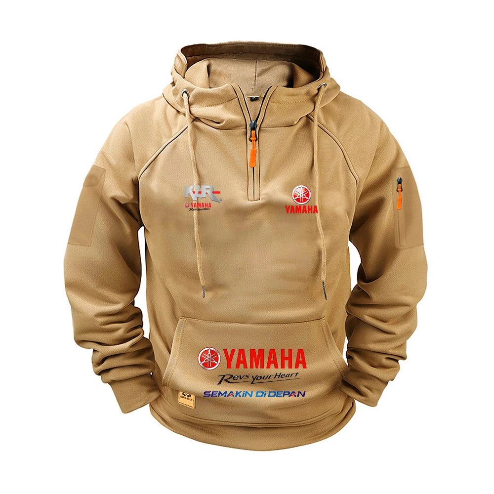 Yamaha's new autumn and winter men's sweater hoodie in 2025, outdoor street sports and casual brand printed hoodie, casual sweat