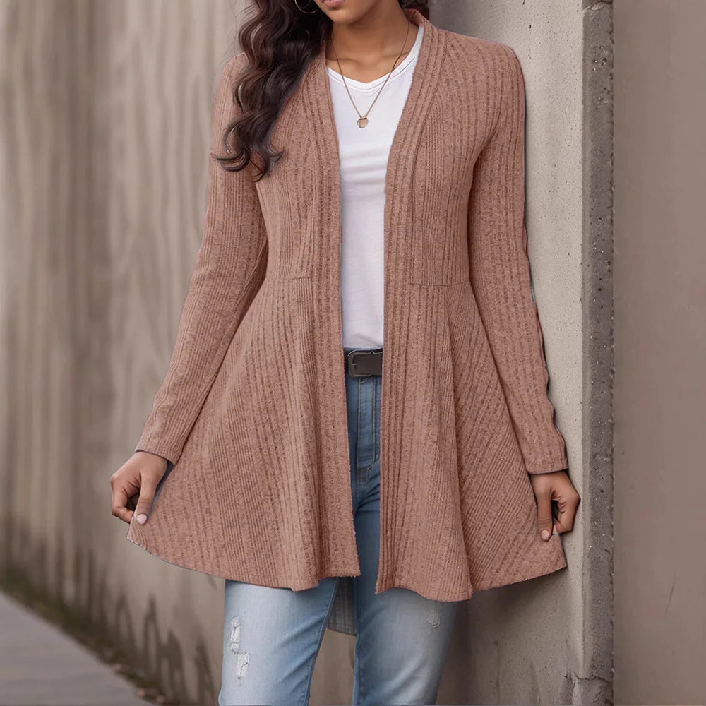 Casual Knitted Cardigan Women's Autumn Winter Linen Blend Long Sleeve Breathable Soft Feel  Color Fashion City Walk Top