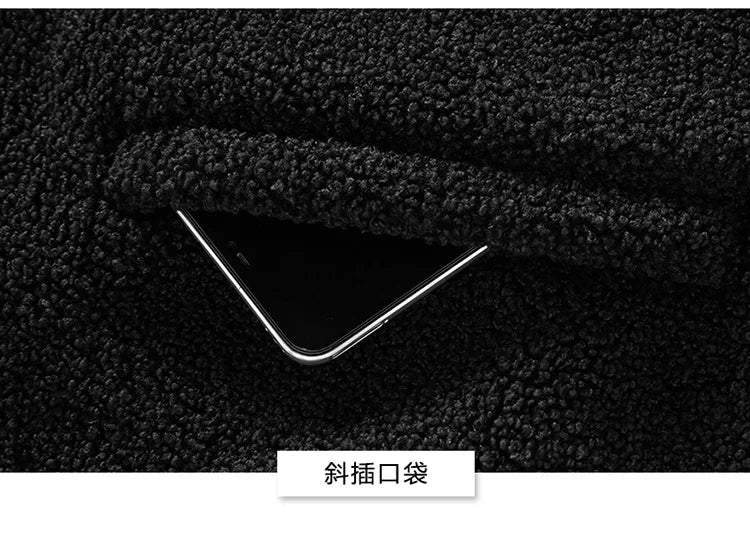 Cashmere Autumn Winter Men's Fleece Jackets Women's Solid Color Coats New Zipper Work Outwear Cold Weather Thermal Jacket