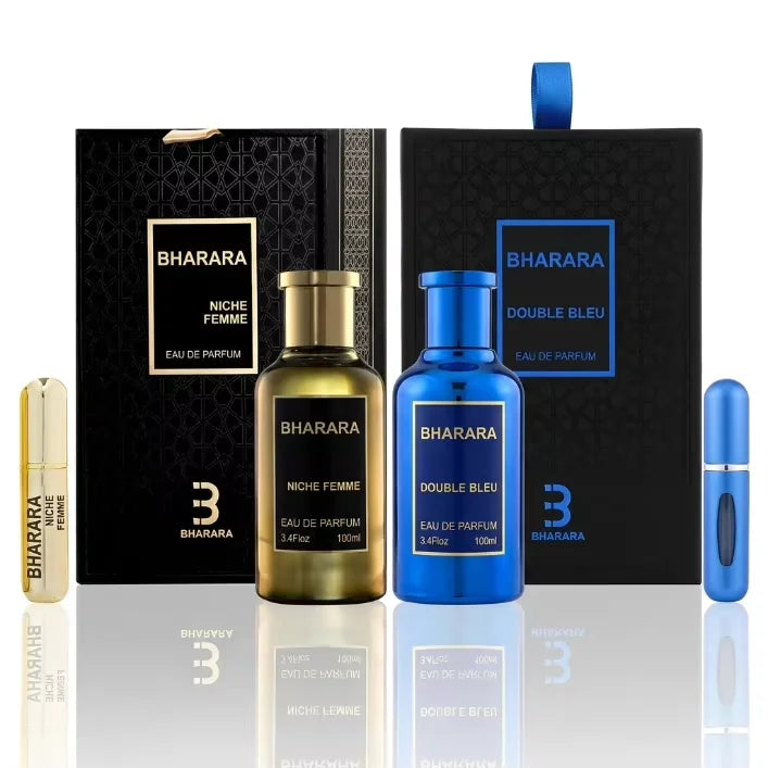 BHARARA Double Bleu King Niche Femme EDP, Luxury Perfume for Men Women, Sophisticated Scent 100ml + 10ml Travel.
