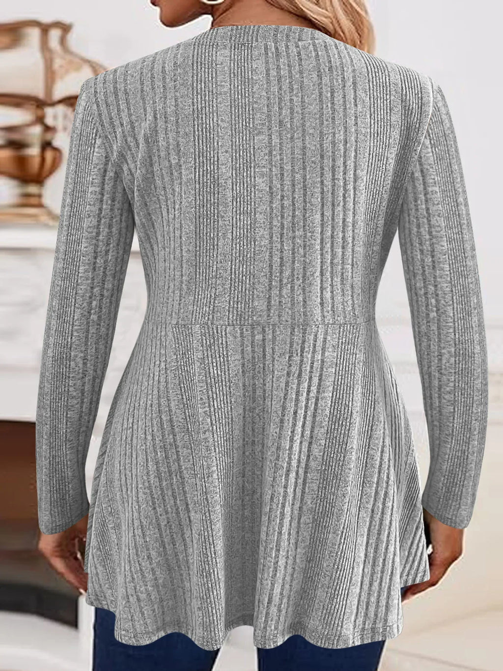 Cardigan Jacket Mid-length Knitted Sweater Autumn and Winter Long-sleeved Casual Solid Color Simple