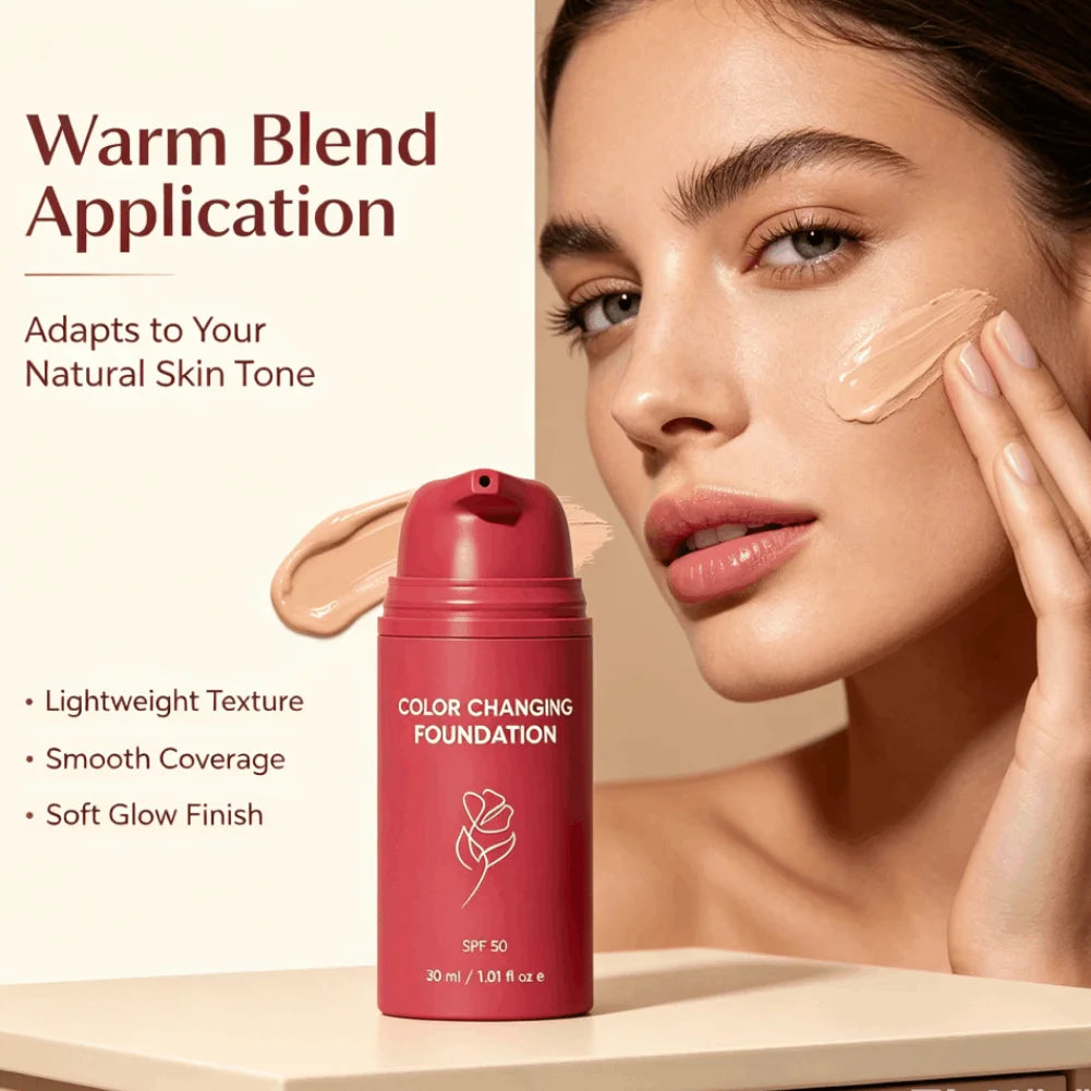Korean Color Changing Foundation 30Ml SPF50 Oil Control Moisturizing Glycerin Nourishing Flawless Glow Base Cream  Face Makeup