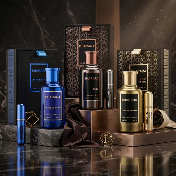 BHARARA Double Bleu King Niche Femme EDP, Luxury Perfume for Men Women, Sophisticated Scent 100ml + 10ml Travel.