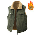 Winter New Men Fleece Warm Vest Men Thick Windproof Corduroy Waistcoats Autumn Outdoor Casual High Quality Sleeveless Vest Male