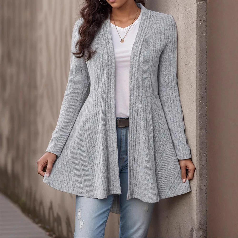 Casual Knitted Cardigan Women's Autumn Winter Linen Blend Long Sleeve Breathable Soft Feel  Color Fashion City Walk Top