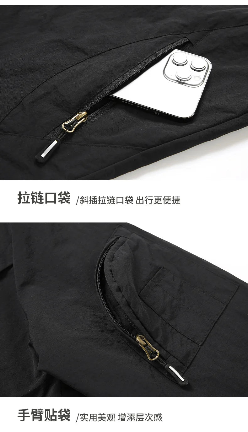 2026 New Large Size Men's Jacket Multi-Pocket Casual Outdoor Charge Jacket Jacket Windproof