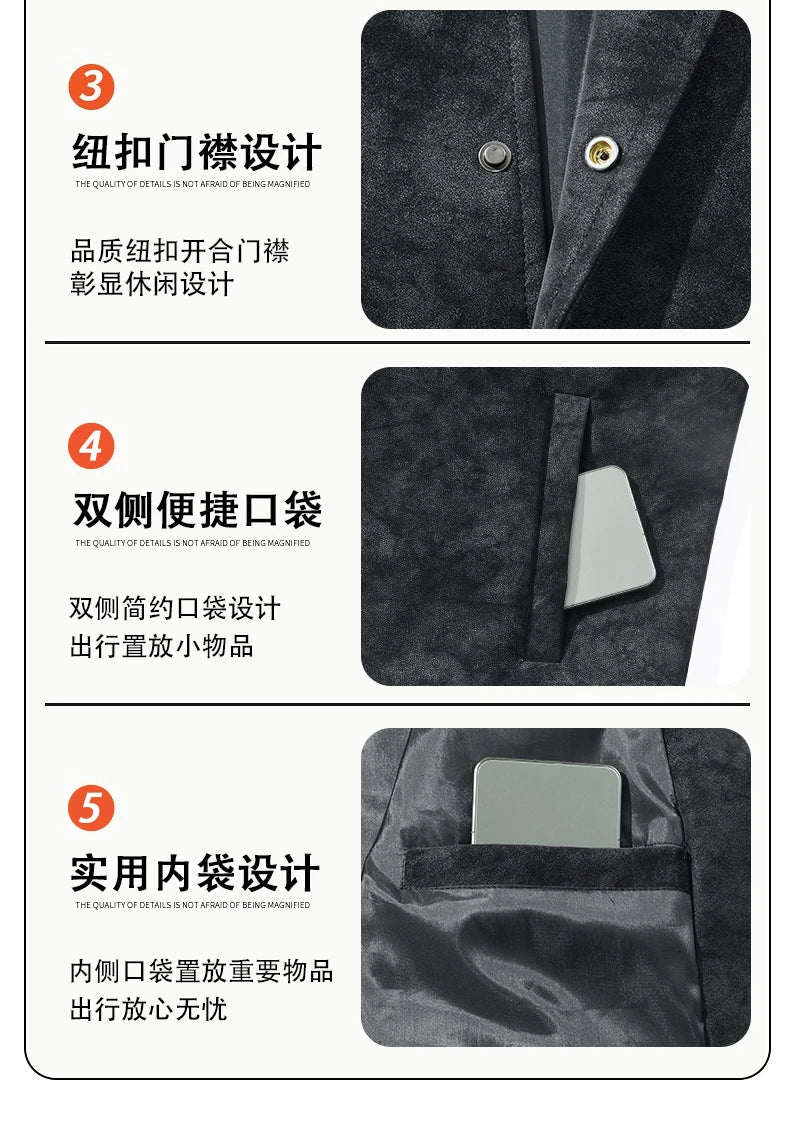 Men Turn Collar Jackets Men Spring and Autumn Button Up Jacket Men Classic Loose and Comfortable Jackets Casual Windproof Jacket