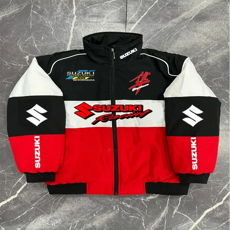 Suzuki Racing Jacket Fashionable Motorcycle Riding Jacket Men and Women Providing Warm Cycling Baseball Y2k Jacket Men Clothing