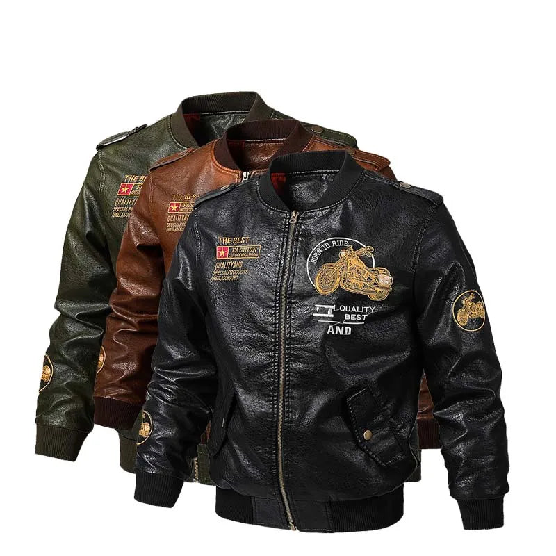 Men's Youth Slim Fit PU Leather Jacket 2025 Autumn Winter Fashionable Urban Standing Collar Tough Style