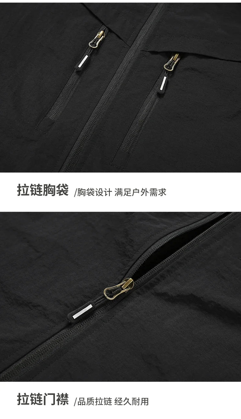 Spring Men Outdoor Multi Pockets Jacket Man Cargo Sports Windproof Tactical Zip Coat Male Waterproof Casual High Quality Jackets