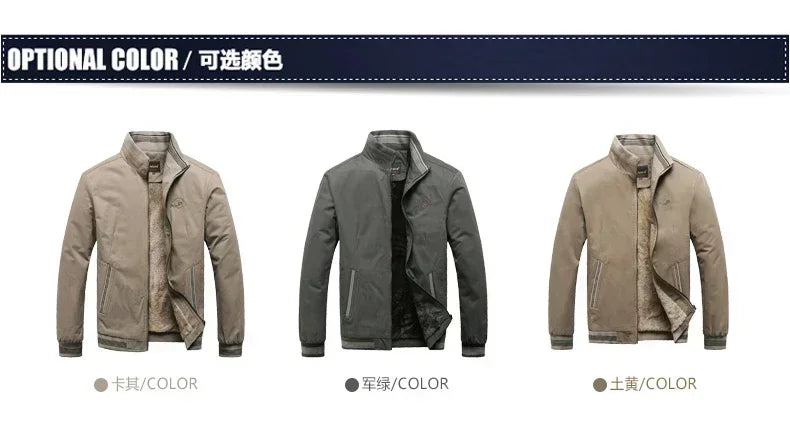 Fleece Baseball Jacket Thickened Jackets Warm Solid Color Zipper Top Men's Fashion Aviator Jacket Autumn And Winter New Coats