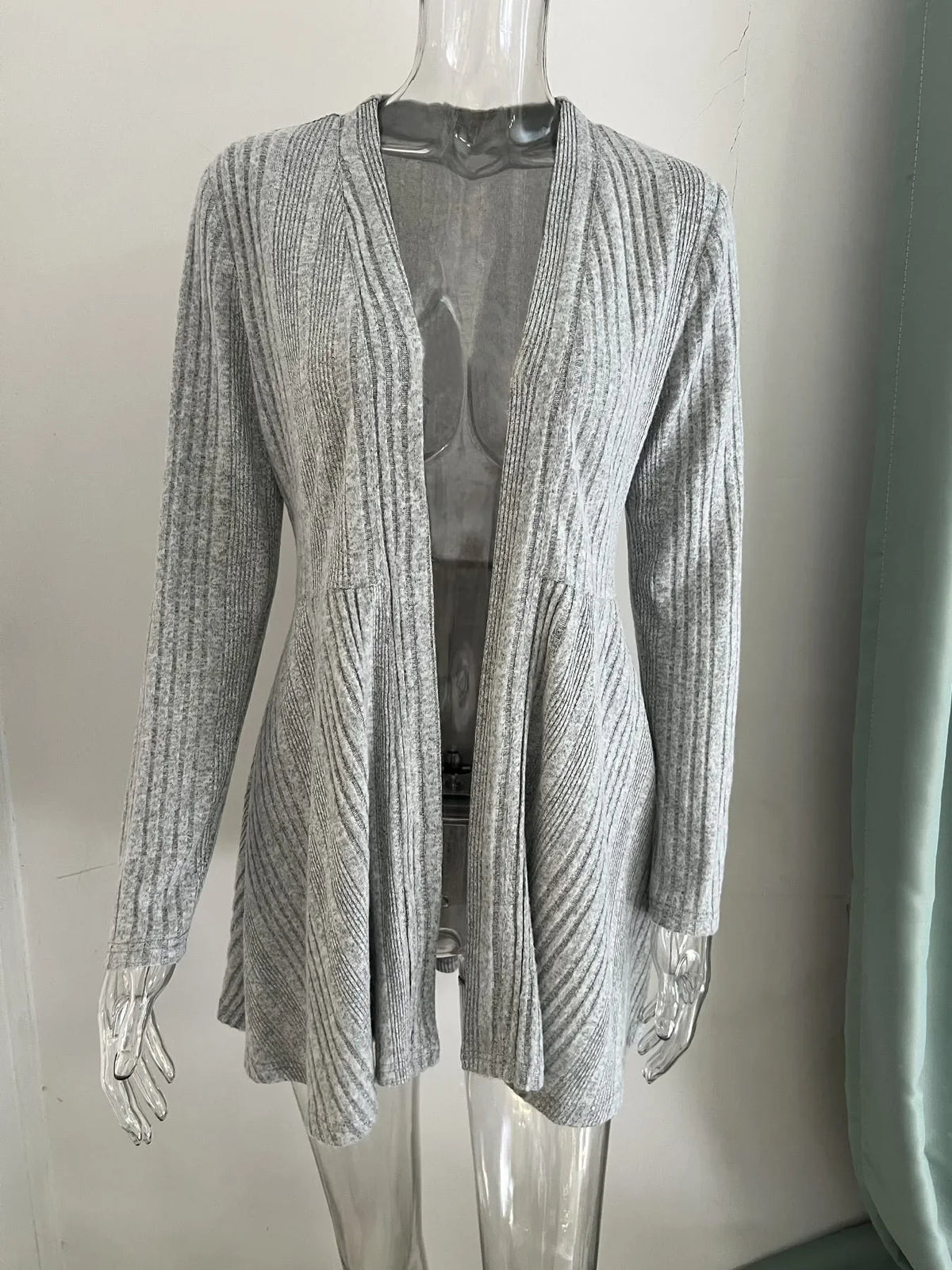 Cardigan Jacket Mid-length Knitted Sweater Autumn and Winter Long-sleeved Casual Solid Color Simple