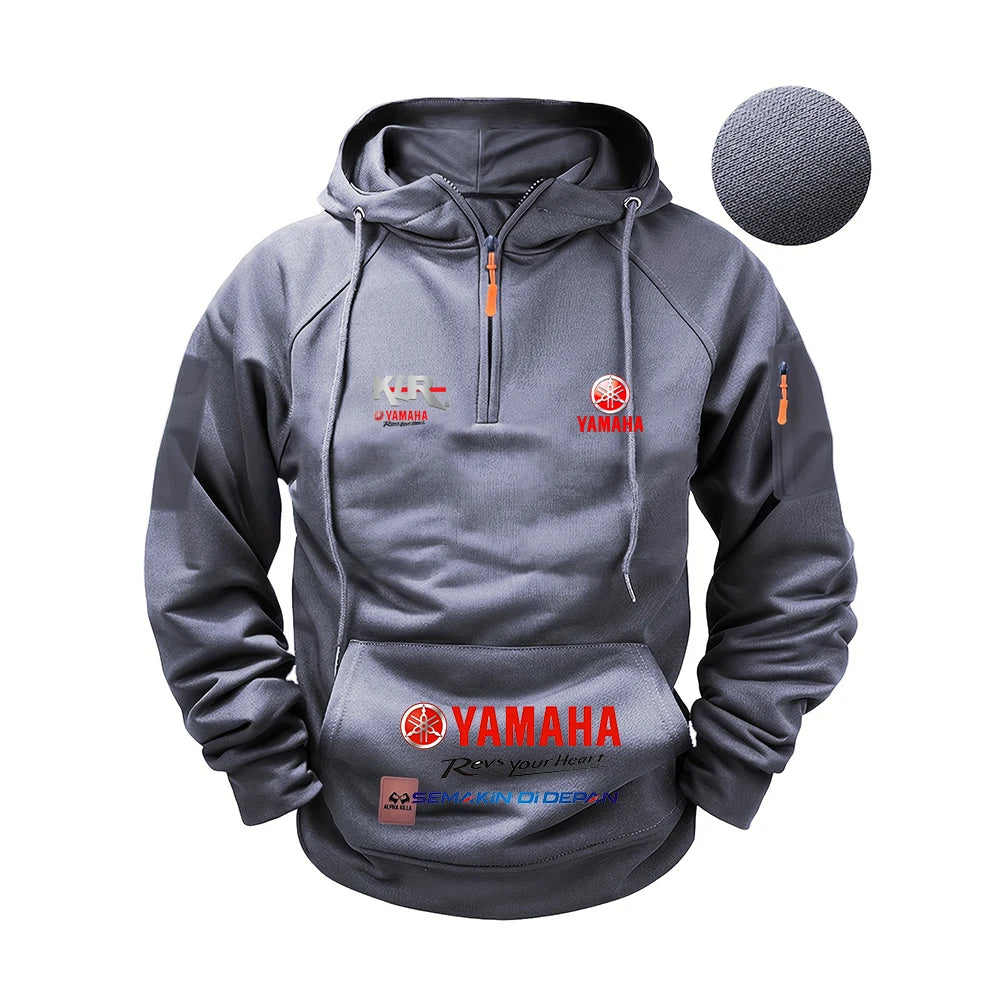 Yamaha's new autumn and winter men's sweater hoodie in 2025, outdoor street sports and casual brand printed hoodie, casual sweat