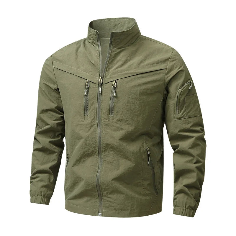 2026 New Large Size Men's Jacket Multi-Pocket Casual Outdoor Charge Jacket Jacket Windproof