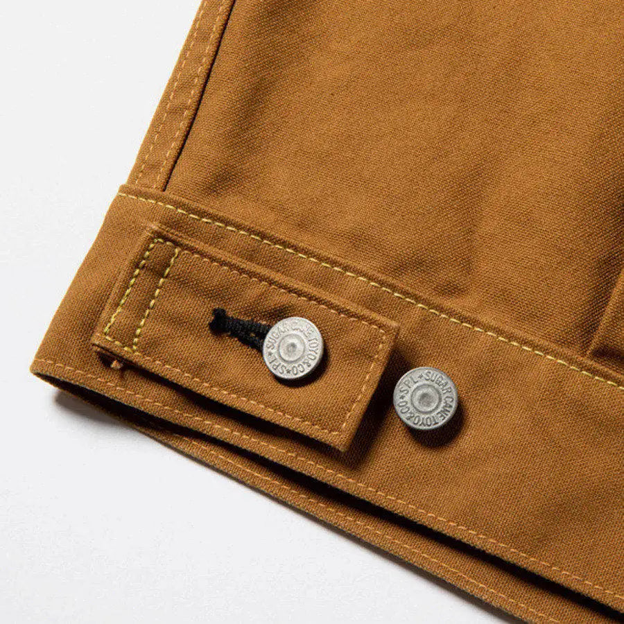 SUGAR CANE & CO 1953 Type 2 13oz Brown Red Ear Japanese Cotton Canvas Jacket