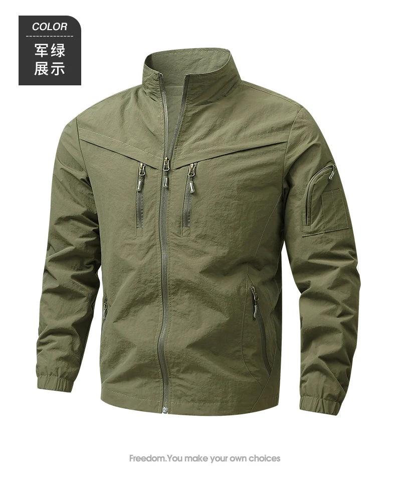 Men's Windbreaker Jacket Waterproof Windshield Hooded Thin Coat Male Lightweight Water Proof Wind Breaker Fishing Outwear Spring