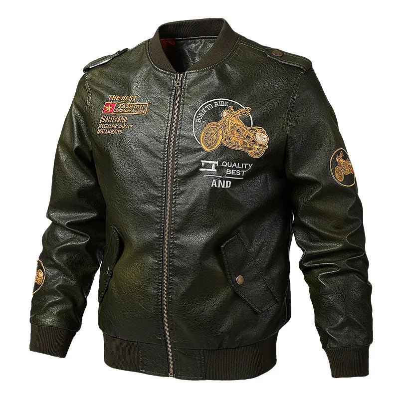 Men's Youth Slim Fit PU Leather Jacket 2025 Autumn Winter Fashionable Urban Standing Collar Tough Style
