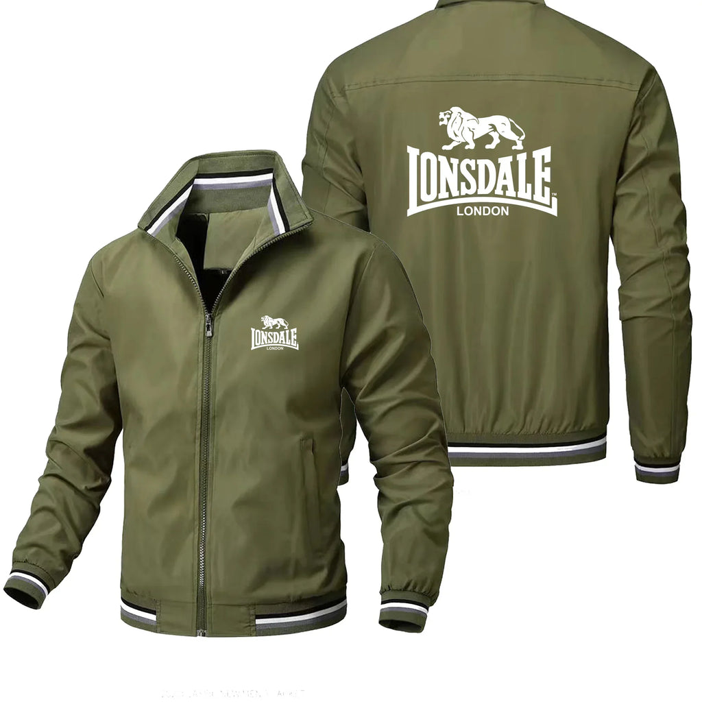 LONSDALE Men's Fashion Street Jacket Spring Autumn Windproof Stand Collar Zipper Outdoor Casual Coat Men's Outerwear