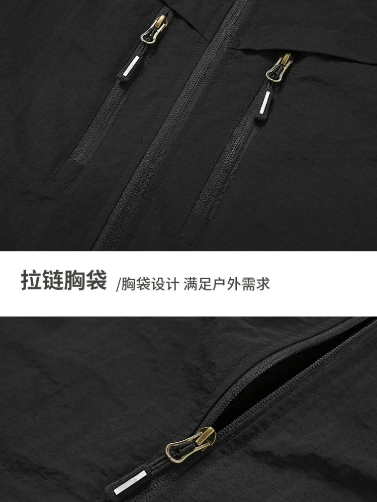 Spring Men Outdoor Multi Pockets Jacket Man Cargo Sports Windproof Tactical Zip Coat Male Waterproof Casual High Quality Jackets