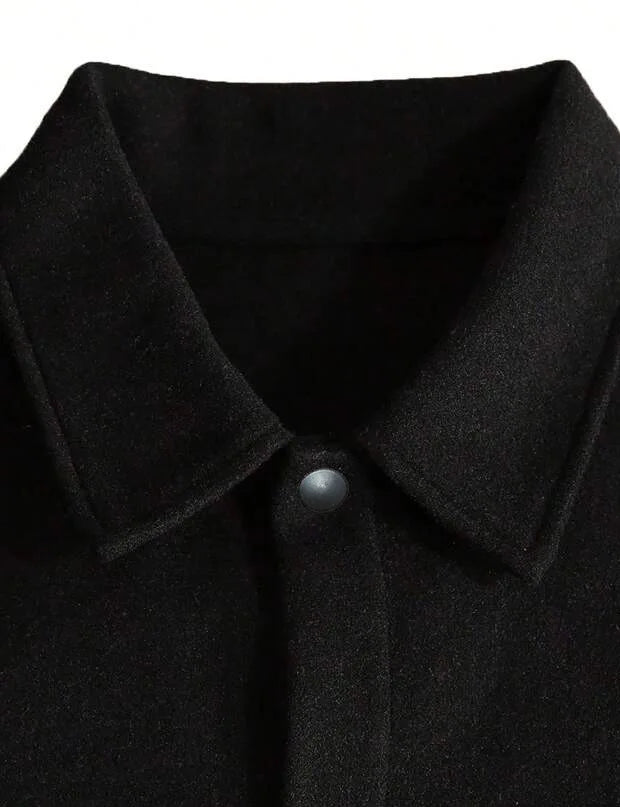 Autumn Winter Men Lapel Woolen Jacket Casual Business Style Loose Warm Thick Outerwear Daily Commute Fashion Sport Coat For Men