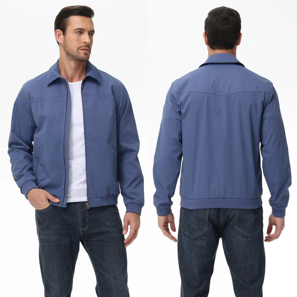 Mens Business Casual Jacket, Windbreaker Waterproof Fashion Coat, Cargo Jacket for Daily Outdoor Travel Autumn Winter