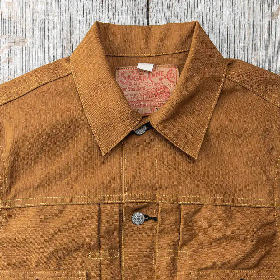 SUGAR CANE & CO 1953 Type 2 13oz Brown Red Ear Japanese Cotton Canvas Jacket