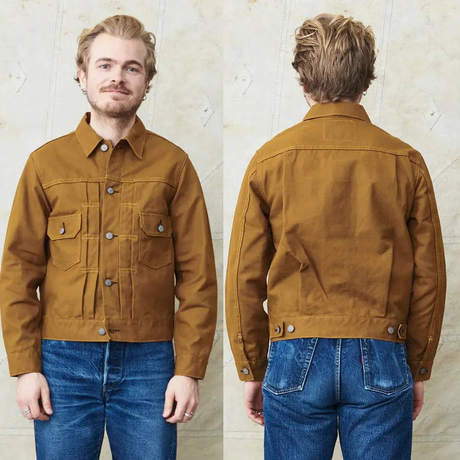 SUGAR CANE & CO 1953 Type 2 13oz Brown Red Ear Japanese Cotton Canvas Jacket