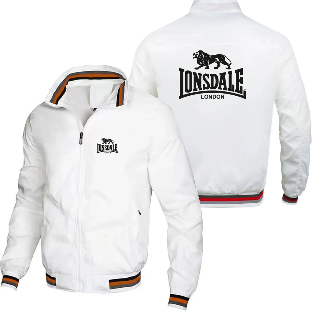 LONSDALE Men's Fashion Street Jacket Spring Autumn Windproof Stand Collar Zipper Outdoor Casual Coat Men's Outerwear