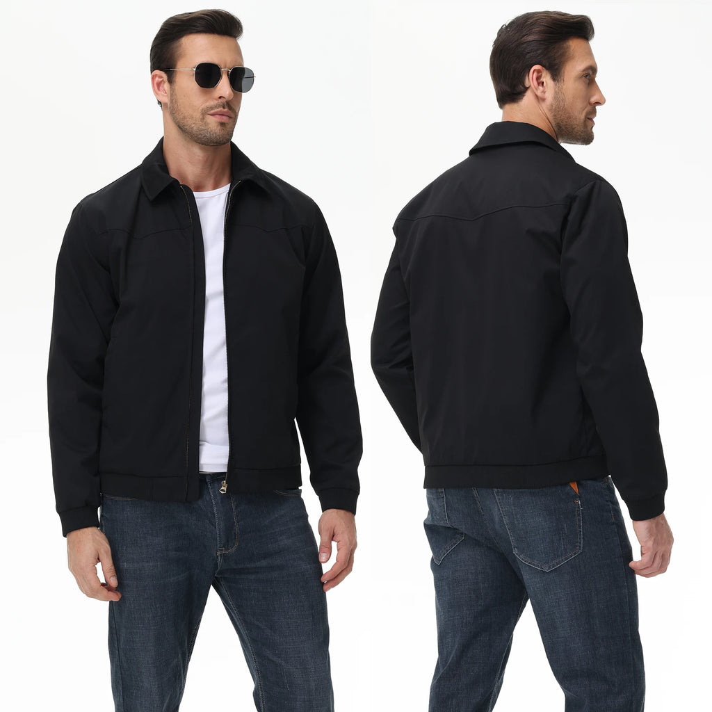 Mens Business Casual Jacket, Windbreaker Waterproof Fashion Coat, Cargo Jacket for Daily Outdoor Travel Autumn Winter