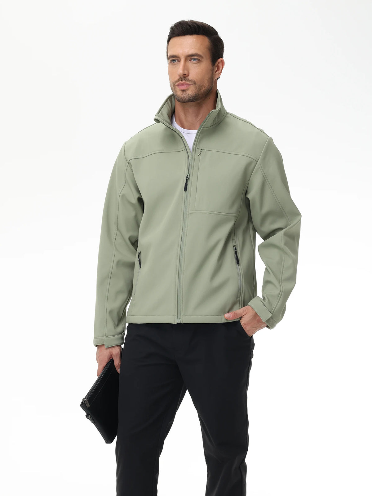 Mens Business Casual Jacket, Windbreaker Waterproof Fashion Coat, Cargo Jacket for Daily Outdoor Travel Autumn Winter